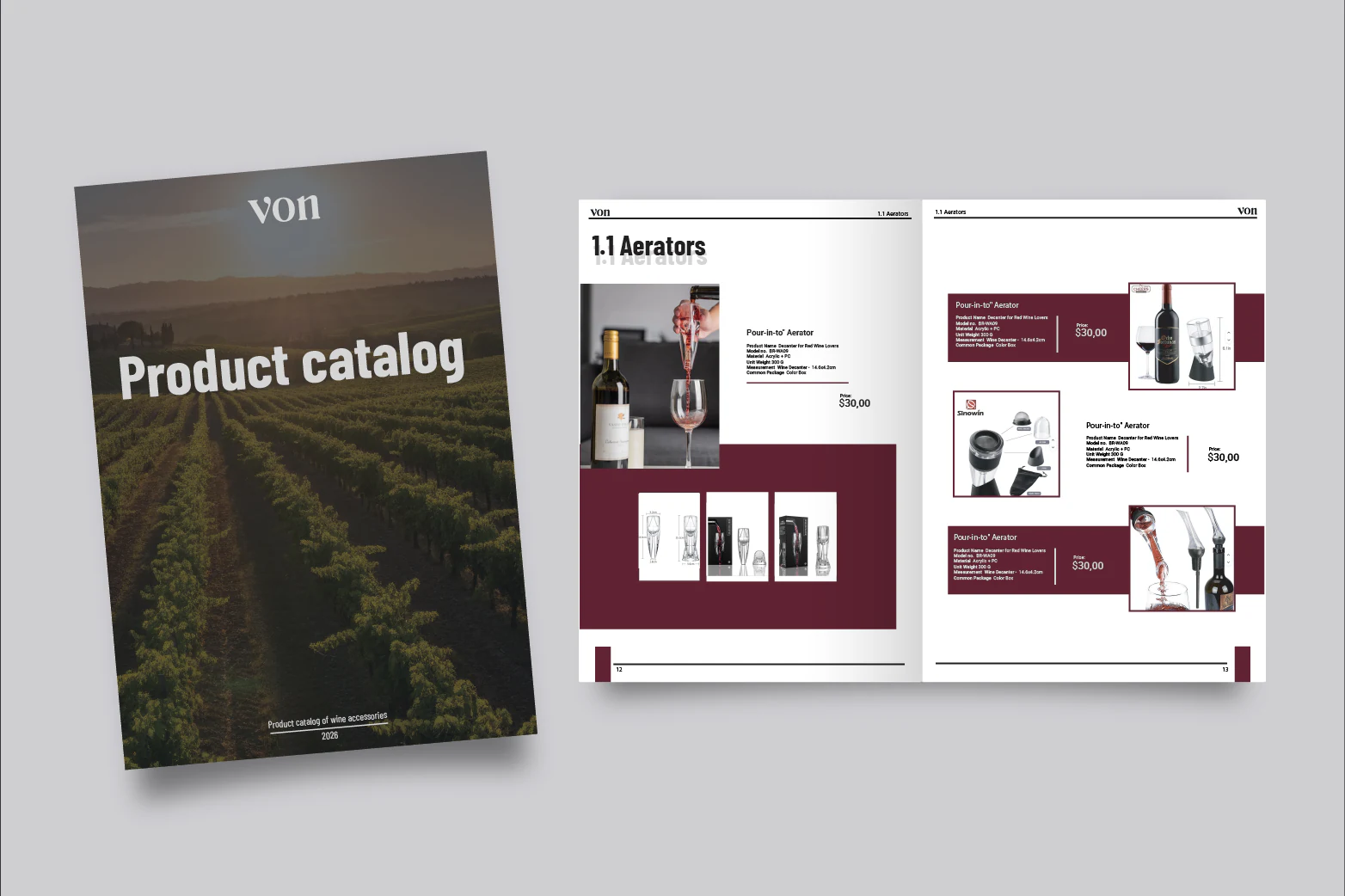 Catálogo de producto y trabajo de producción gráfica