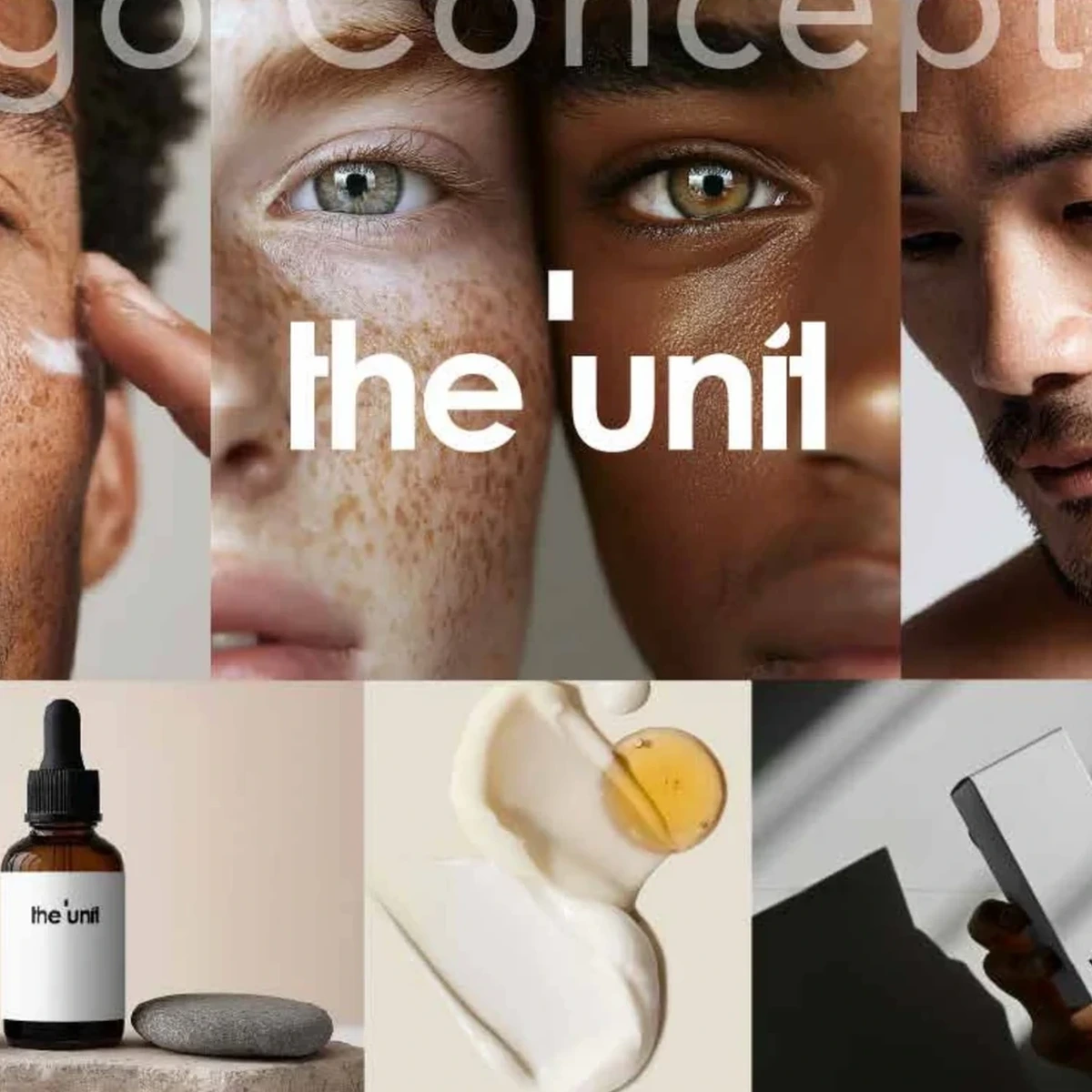 Concepto beauty inclusivo The Unit con rostros diversos